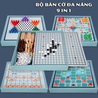 Đồ Chơi Bộ Bàn Cờ Đa Năng 9in1 Cờ Vua, Cờ Tướng, Cờ Cá Ngựa, Cờ Tỉ Phú, Cờ Caro Kích Thước 29x29cm Rèn Luyện Tư Duy