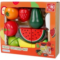 Đồ chơi - Bộ cắt trái cây, Bộ cắt hoa quả, rau củ gỗ an toàn cho bé LF0033 - LEO & FRIENDS