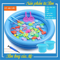 Đồ Chơi Bộ Câu Cá Nam Châm 42 Chi Tiết Bể Phao 2 Tầng Cho Bé