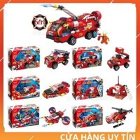 Đồ chơi bộ lắp ghép xếp hình xe cứu hộ 6 trong 1 phát triển tư duy sáng tạo C026 Smart Toy