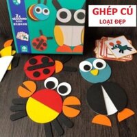Đồ chơi bộ xếp hình, ghép hình gỗ các con vật montessori cho bé- Bộ gỗ ghép cú thông minh phát triển trí tuệ