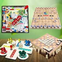 Đồ Chơi Board Game, Combo 4 Bộ Cờ Vua kết Hợp Cờ Đam, Cờ Cá Ngựa, Cờ Tướng, Cờ Tỷ Phú Rèn Luyện Trí Não Cho Bé