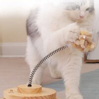 Đồ chơi bóng mèo với Trackball Đồ chơi phân phối đồ ăn nhẹ cho mèo có bóng ăn chậm tự động Đồ chơi mèo bằng gỗ