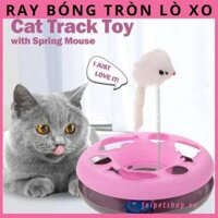 Đồ Chơi Bóng Vờn Trong Ray Và Lò Xo Lông Chuột Cho Mèo