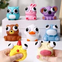 Đồ Chơi Bóp Mềm Squishy Đàn Hồi Thỏ Gà Gấu Vịt Sanrio Động Vật Mắt Lồi Dễ Thương Giảm Stress