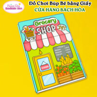 Đồ Chơi Búp Bê Bằng Giấy chủ đề Cửa Hàng Bách Hóa - DIY Tự Làm cùng Con - 1 Bộ Búp Bê Bóc Dán Giúp Bé Tự Chơi
