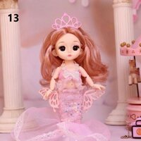 Đồ chơi búp bê Barbie nàng tiên cá dễ thương 17cm 22 khớp 3D cử động linh hoạt