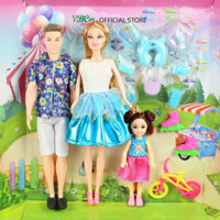 Đồ chơi búp bê kèm phụ kiện búp bê gia đình 2 búp bê lớn 1 búp bê nhỏ VBCare