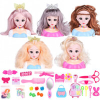 Đồ chơi búp bê làm tóc cho bé gái – Bộ trang điểm & tạo kiểu công chúa, Chơi giả vờ không độc hại cho trẻ em, Quà tặng nhập vai vui nhộn cho thời gian chơi sáng tạo