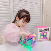 Đồ Chơi Búp Bê Ngôi Nhà Mini Có Đèn Nhạc Cho Bé Gái 3-6 Tuổi - Magic Doll House Mideer