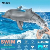Đồ chơi cá heo mô phỏng MILTER, Thuyền cá heo RC bằng nhựa 2.4G, Đèn mát có thể lập trình Vít Drive Đồ chơi điều khiển từ xa Bơi lội