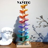 Đồ chơi cảm giác cho bé YAYEEO, Cánh hoa nối Đồ chơi thả bóng bằng gỗ, Đồ chơi giáo dục Montessori Tầm nhìn tập thể dục Cây âm nhạc cầu vồng cho trẻ em
