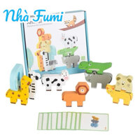 Đồ chơi cân bằng động vật bằng gỗ rèn luyện khéo tay cho bé từ 1-3 tuổi