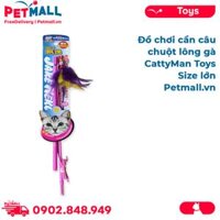 Đồ chơi cần câu chuột lông gà CattyMan Toys size lớn - Petmall