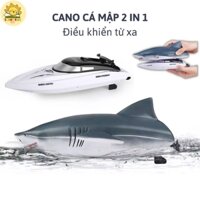 Đồ chơi Cano điều khiển từ xa JJRC RH705, Thiết kế 2 trong 1, Ca nô kèm vỏ Cá Mập độc lạ, PIN sạc, 2.4GHz - Sunny Kids