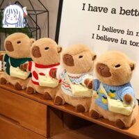 Đồ chơi Capybara Cuddly với quần áo 9 mảnh, Đồ chơi sang trọng Capybara 23 cm, Đệm ném Capybara Squishy để sưu tập cho bé gái và bé trai, Đồ chơi búp bê sang trọng Capybara dễ thương