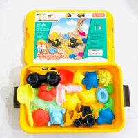 Đồ chơi cát động lực cao cấp cho bé kèm bộ khuôn lâu đài cát sinh vật biển và xe công trình