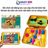 Đồ Chơi Cát Động Lực Cao Cấp An Toàn Cho Bé Hagykid Kèm Bộ Khuôn Lâu Đài Cát Sinh Vật Biển Và Xe Công Trình