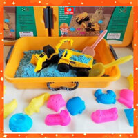 Đồ chơi cát động lực cao cấp cho bé kèm bộ khuôn lâu đài cát sinh vật biển và xe công trình