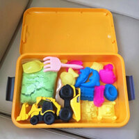 Đồ chơi cát động lực cao cấp cho bé kèm bộ khuôn lâu đài cát sinh vật biển và xe công trình