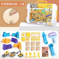 Đồ chơi cát động lực cho bé cớ 2 màu xanh, hồng - 1500g kèm dụng cụ chơi - Toy