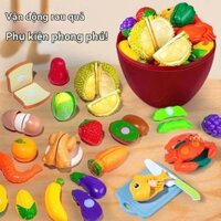 Đồ chơi cắt hoa quả trái cây rau củ nhựa cho bé, bộ đồ chơi nấu ăn cho bé trai bé gái , quà tặng cho bé