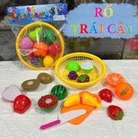 Đồ chơi cắt hoa quả trái cây nhựa cho bé, bộ đồ chơi nấu ăn cho bé trai bé gái có bánh pizza, quà tặng cho bé