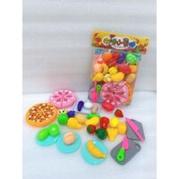 Đồ chơi cắt trái cây cho bé 21 củ quả, 2 bánh ngọt