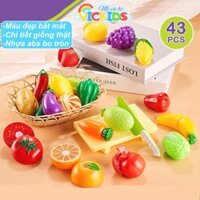 Đồ Chơi Cắt Trái Cây Kèm Dao, Thớt Và Nhiều Loại Hoa Quả Với Màu Sắc Bắt Mắt, Giống Thật Cho Bé Tìm Hiểu Về Các Loại Quả