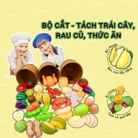 Đồ Chơi Cắt Trái Cây Rau Củ Bằng Nhựa Cho Bé, Bộ Cắt Bóc Thực Phẩm (Có Sầu Riêng)