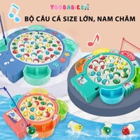 Đồ chơi câu cá cho bé SIZE LỚN,  câu cá nam châm 4 cần 45 con, 4 cần 24 con, phát triển kỹ năng cho bé - YOOBABIES
