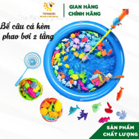 Đồ Chơi Câu Cá Có Gắn Nam Châm, Kèm Bể Phao Bơi 2 Tầng Cực Thú Vị cho bé, Tặng kèm bơm