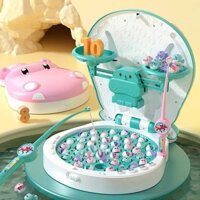 Đồ chơi câu cá hà mã cân toán học Tinyzone đồ chơi cho bé câu cá làm quen số học 45 con cá 2 cần câu