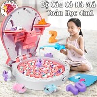 Đồ Chơi Câu Cá Hà Mã Có Cân Toán Học Phát Nhạc Vui Nhộn Tặng Kèm 45 Cá,2 Cần Câu,12 Thẻ Kèm Dây USB Và Pin Sạc