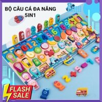 Đồ chơi câu cá kèm bộ bảng số thông minh cho bé 2 3 4 5 6 tuổi, đồ chơi gỗ an toàn và phát triển trí tuệ.