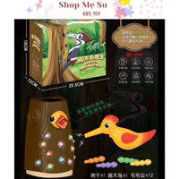 Đồ chơi chim gõ kiến bắt sâu loại lớn kèm 12 con sâu