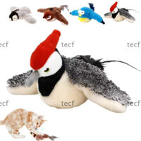Đồ chơi chim hót mô phỏng TECF, Đồ chơi chim vỗ tay tương tác kích hoạt bằng cảm ứng có thể sạc lại USB, Đồ chơi đuổi chim mèo điện tử có thể treo được sáng tạo cho mèo nhàm chán