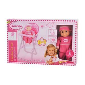 Đồ chơi cho bé Bambolina bộ ghế ăn búp bê 8 trong 1 BD9536-204WB