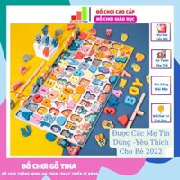 Đồ Chơi Cho Bé Bảng Chữ Cái Cho Bé Tiếng Việt Bằng Gỗ Thông Minh 6 Trong 1 Học Chữ Cái Số Đếm, Thả Khối Montessori
