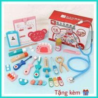 Đồ chơi cho bé bộ bác sĩ 35 chi tiết màu hồng có hộp đựng
