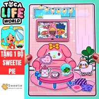 đồ chơi cho bé gái cô tiên xanh Học liệu bóc dán búp bê thay đồ cho công chúa tocaboca h31