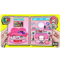 Đồ chơi cho bé ngôi nhà búp bê giấy Toca Life World Quiet Book#38 Peach Color House In Quiet Book