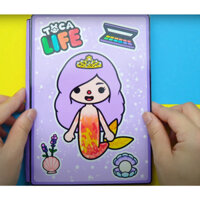 Đồ chơi cho bé ngôi nhà búp bê giấy Toca Life World quiet book #2 | Mermaid House Decoration