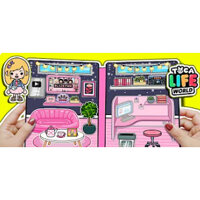 Đồ chơi cho bé ngôi nhà búp bê giấy Toca Life World quiet book #22 Black Pink In Quiet Book