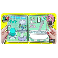 Đồ chơi cho bé ngôi nhà búp bê giấy Toca Life World Quiet Book#31 Green House In Quiet Book