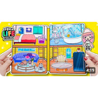 Đồ chơi cho bé ngôi nhà búp bê giấy Toca Life World quiet book #18 | Pink Castle Quiet Book