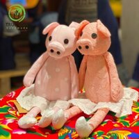 Đồ Chơi Cho Bé Thú Nhồi Bông Hình Con Heo Vải Ren Bông Gòn Cao Cấp Cỡ Nhỏ - Trúc Lâm Handmade