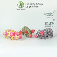Đồ Chơi Cho Bé Thú Nhồi Bông Hình Con Heo Vải Hoa Bông Gòn Cao Cấp - Trúc Lâm Handmade