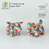 Đồ Chơi Cho Bé Thú Nhồi Bông Hình Con Heo Vải Ghép Lục Lăng Nhiều Màu Bông Gòn Cao Cấp Size Nhỏ – Trúc Lâm Handmade