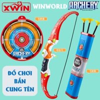 Đồ chơi cho bé trai Cung tên thể thao WINWORLD  thiết kế nhựa ABS cao cấp gồm 3 mũi tên bắn cung và 1 bia an toàn